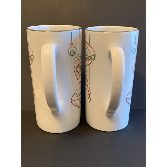 Food Network Tall Mugs Happy Holidays  Eat Drink Be Merry Christmas Cups - Picture 5 of 9